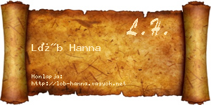Löb Hanna névjegykártya